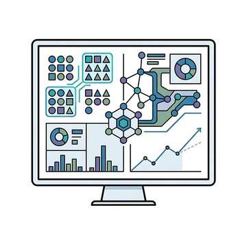 Digital network data flow over Michigan state map with server and cloud connectivity icons