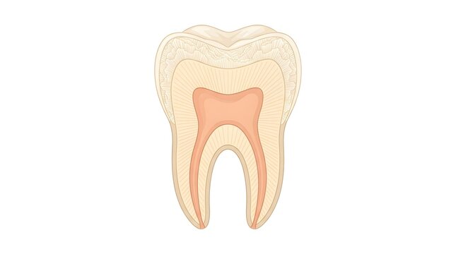 Human Tooth Cross Section Enamel Texture &mdash; Ivory Cream Dental Detailed Flat Vector