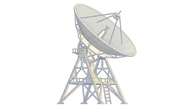 Radio Telescope Dish Mesh Texture &mdash; Grey Cream Astronomy Charming Flat Vector