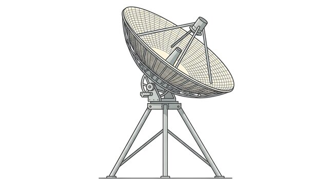 Radio Telescope Dish Mesh Texture &mdash; Grey Cream Astronomy Charming Flat Vector