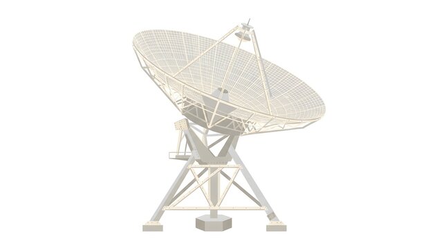 Radio Telescope Dish Mesh Texture &mdash; Grey Cream Astronomy Charming Flat Vector