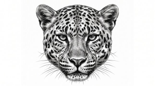 leopard head isolated on black