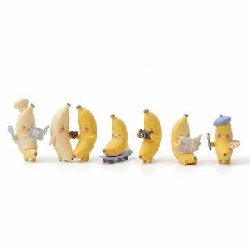 cute Miniature Banana Characters Coll