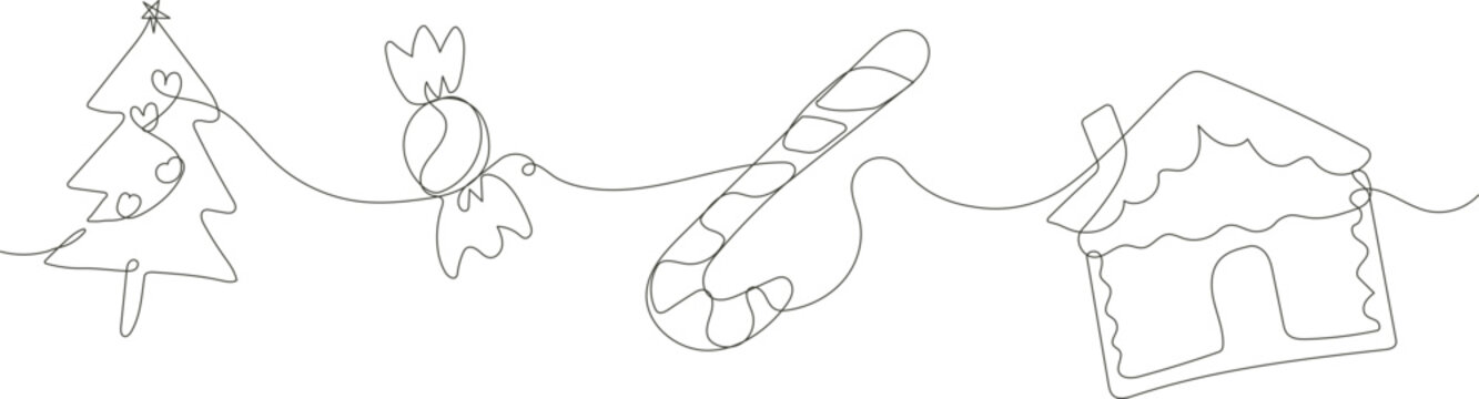 Christmas continues with this simple black outline of candy canes and gingerbread.