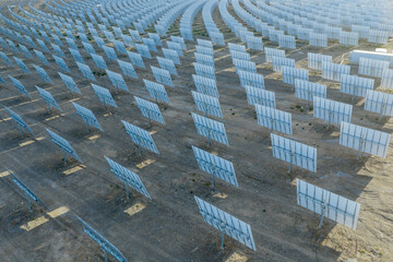 Fototapeta premium Molten salt tower solar thermal power plant, new energy, super mirror power plant, prism tower