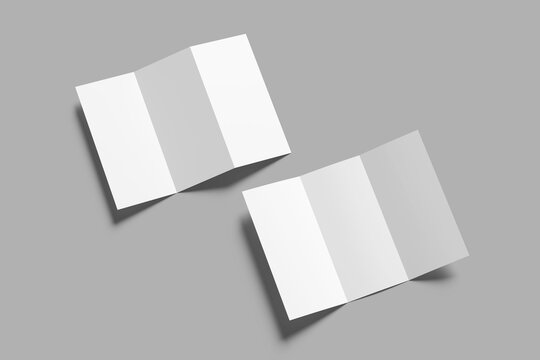 A4 Trifold Flyer Blank Mockup