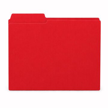 Solid red folder against white background