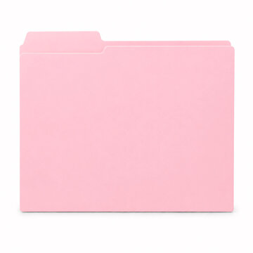 Pink Folder with Multiple Dividers Against White Background