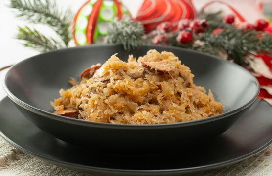 Bigos, Sauerkraut, meat and sausage traditional Christmas polish dish