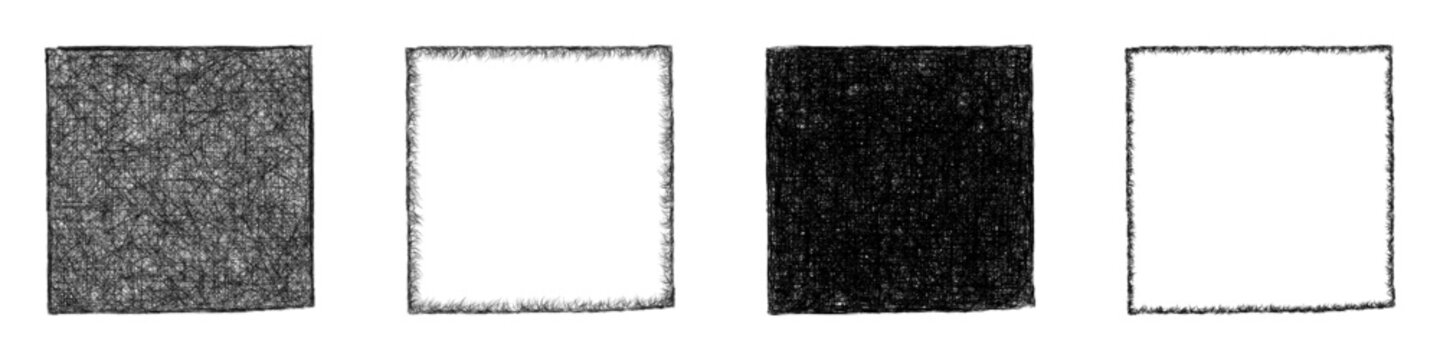 Sketch black and white Garza, Texas outline map design set