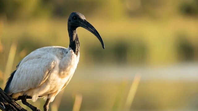 ibis close up at morning light in everglades national park florida usa video
