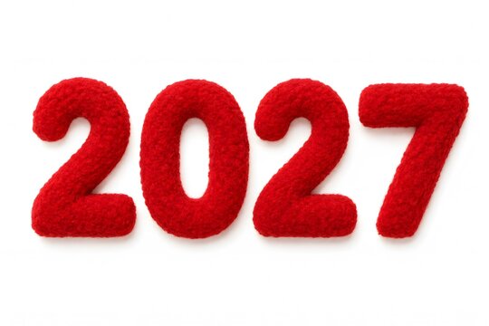 2027 양털로 된 새해 숫자 3D 이미지 Generating AI