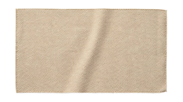 Neutral Beige Textured Fabric Mat with Frayed Edges