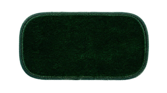 Dark Green Oval Carpet Isolated on Transparent Background for Design