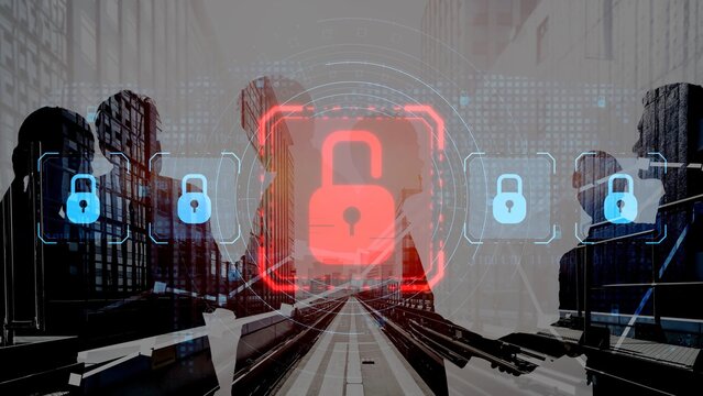 Digital security concept illustrating a cybersecurity breach, with a red unlocked padlock indicating data exposure among secure systems, emphasizing system vulnerability and risk Marrow