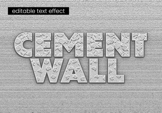 Cement Wall Embossed Editable Text Effect