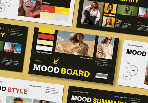 Creative Colorful Mood Board Template Layout