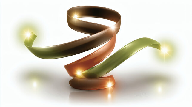 abstract 3D ribbon illustration flowing in a perfect circle to visualize the PDCA process. The ribbon transitions through a gradient of earthy hues: copper, moss green, sand, and terracotta. 