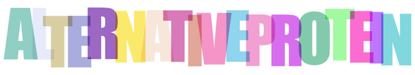 Alternative protein text concept, colorful typography for plant-based nutrition, modern sustainable food source graphic © shakila