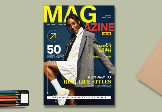 Modern Fashion Magazine Cover Template