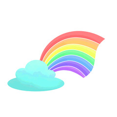 Fototapeta premium rainbow and clouds watercolor clipart illustration