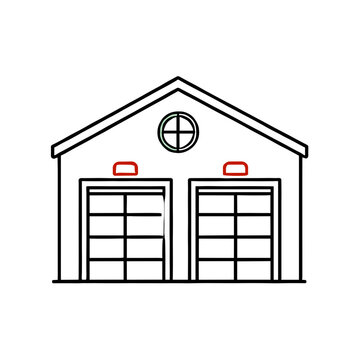 Fire station firefighter icon vector