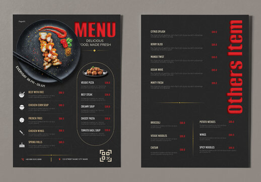 Restaurants Menu Design Template