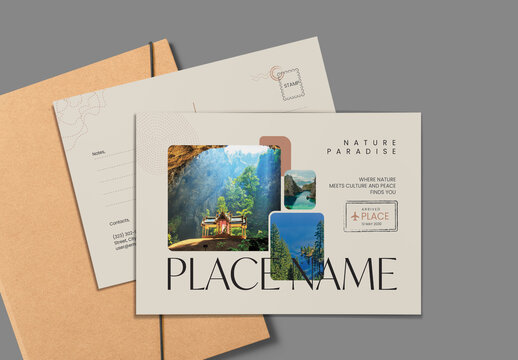Travel Postcard Design Template