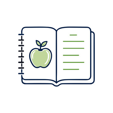 Food diary nutrition tracking icon vector