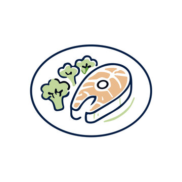 Dinner nutrition tracking icon vector