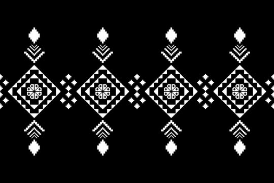Cross Stitch Pattern concept folk embroidery seamless textile motif, stitch texture, decorative craft. Design for: fabric, fashion, decor. Pattern design. I drew this by myself, it&rsquo;s not AI generated