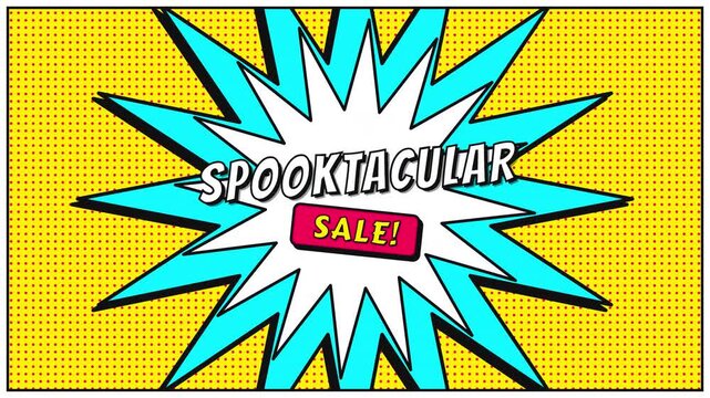 Comic Book Style Spooktacular Sale Pop Art Motion Graphic