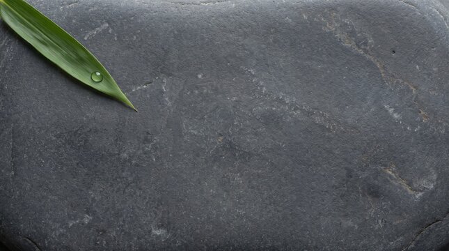 Bamboo leaf on a stone