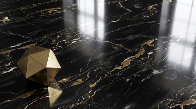 Black marble and brass object