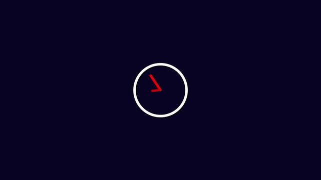 Clock animation showing the passage of time with smooth moving hands, minimalist timekeeping concept, modern motion graphic background for business, technology, and media