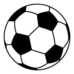 Fototapeta premium A classic black and white soccer ball illustration on a plain background.