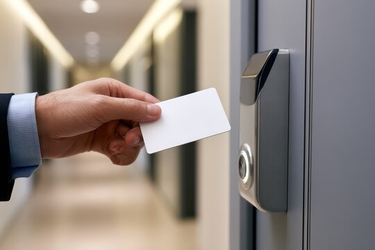 Secure keycard access at office door reader