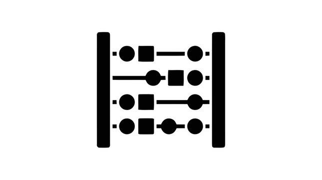 Vector illustration of abacus icon set for calculation and mathematics on a transparent background