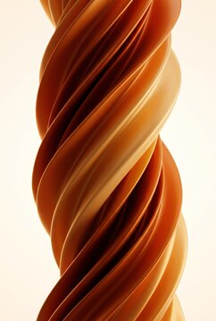 Vertical amber 3D braid twisting through caramel and cream