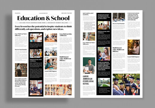 Education and School Newsletter Editorial Layout