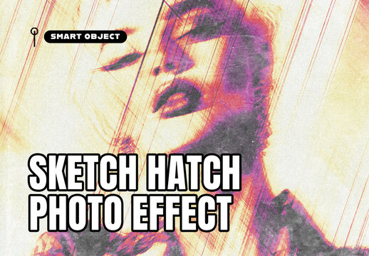 Sketch Hatch Photo Effect Template