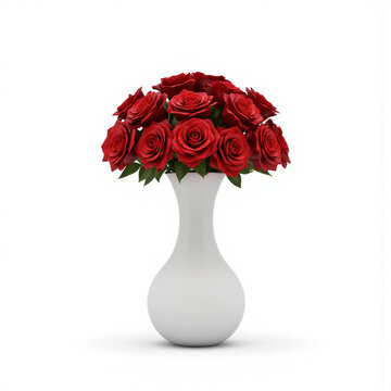 Metaverse Roses Avatar Sparse virtual avatar vase holding roses (Rosa), pixels forming shape, digital rendered smoothly, isolated on a pure