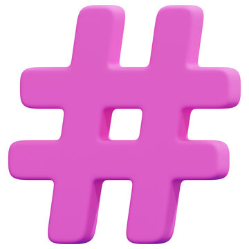 Pink Hashtag 3D Icon
