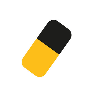 Rubber eraser stationery school supply icon vector