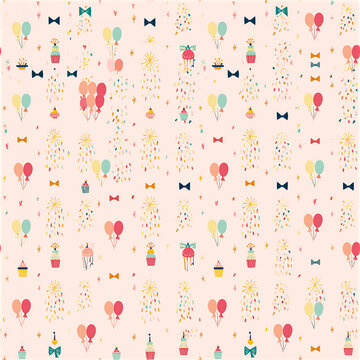 Colorful birthday celebration seamless pattern