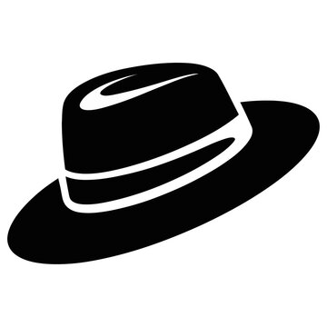 Classic fedora hat vector artwork showing vintage gentleman headwear in elegant silhouette style