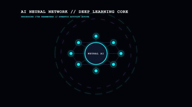 Abstract glowing neural network diagram visualizing deep learning core technology
