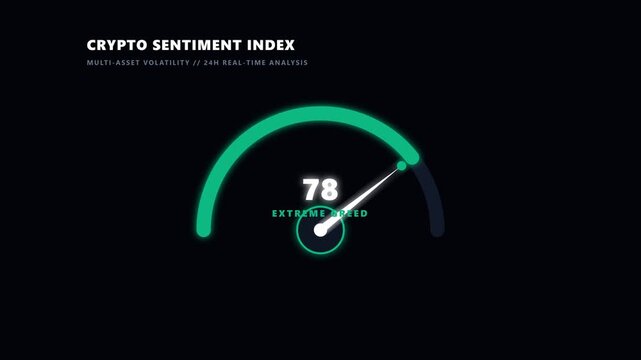 Futuristic cryptocurrency sentiment index data visualization graph overlay