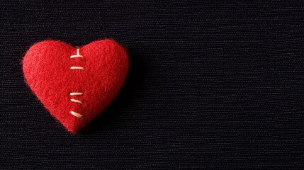 Obraz premium adoration. A red heart symbol stands out against a textured black background with a warm glow. wellbeing guides, coaching materials, designed for coaching and self-improvement content.