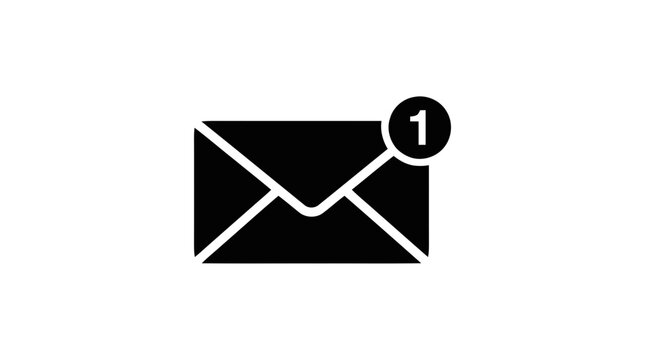 Vector illustration of new email notification icon on a transparent background